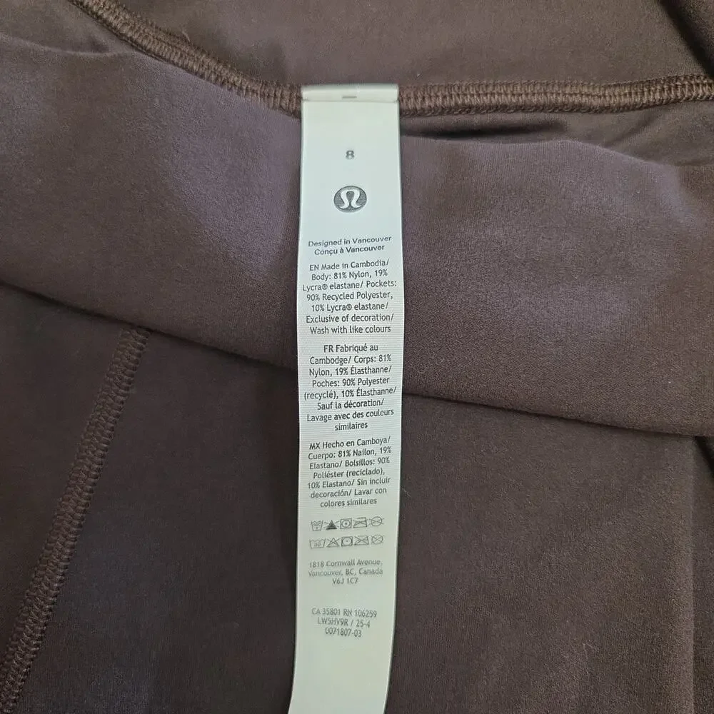 Lululemon Align Palazzo Pants Sequoia Dark Brown Wide Leg Flare Yoga Size 8